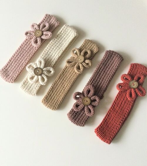 Organic Handknitted Super Cute Unique Baby Girl Headbands, Organic Cotton, baby girl accessory, perfect gift