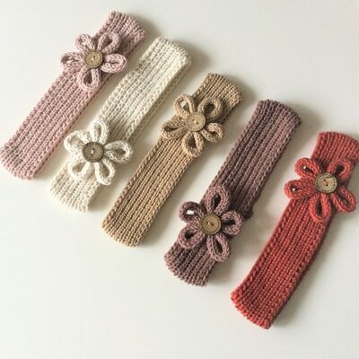 Bandeaux de bébé fille uniques super mignons tricotés à la main bio, coton biologique, accessoire de bébé fille, cadeau parfait