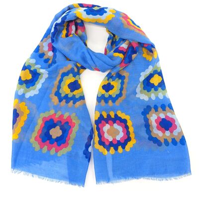 Prosnes - Crochet Pattern Scarf (50x180cm) - Azure Blue