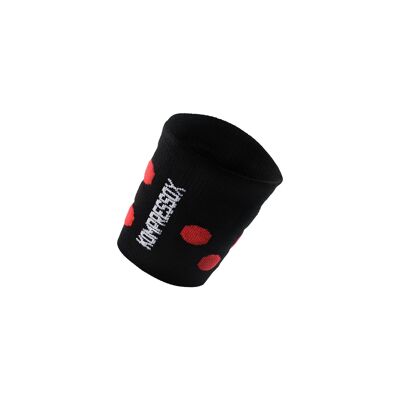 Pulsera I Schweißbänder Handgelenk, Fitness Arm Schweißband Sport Schweißband Armband Weiche Microfiber für Running Handball Fußball Tennis Wristband für Damen und Herren - Schwarz/Rot | SILVERA NANOTECH