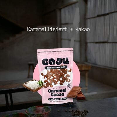 Bio-Cashews veredelt, karamellisert & gesalzen in Kakao gerollt, 160g