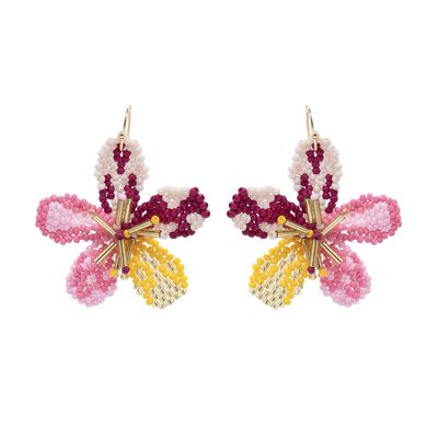 Kleine rosa Ombre-Blumen-Haken-Ohrringe