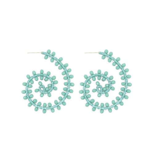 Jade Spiral Beaded Hoop Earrings