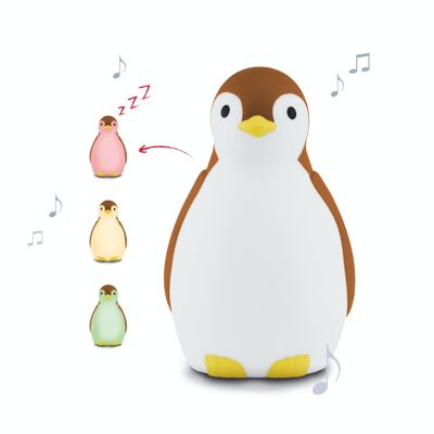 LIMITED COLOR EDITION - Pam the penguin CHOCO- sleeptrainer with nightlight and speaker