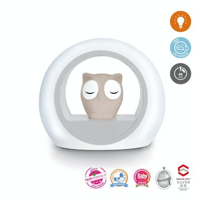 LIMITED COLOR EDITION - Lou the owl TAUPE - nightlight with cry sensor