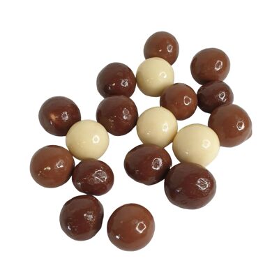 Assortment of Hazelnuts coated with 3 chocolates