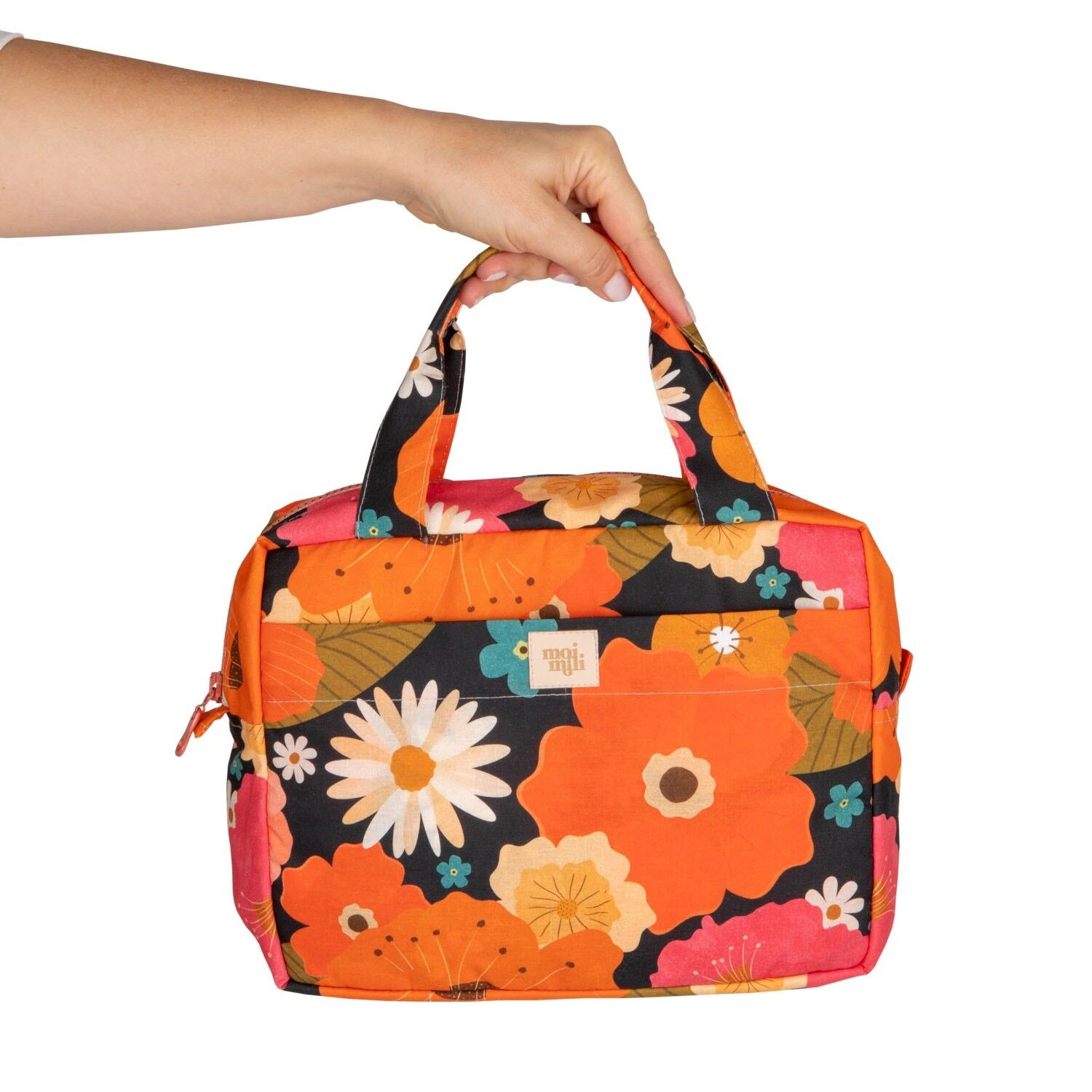 Kosmetiktasche "Picknick mit Blumen" Große Größe