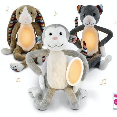 MAX, BO & KATIE - peluche con luce notturna e melodie rilassanti