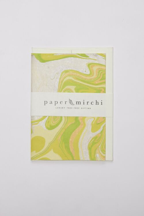 Hand Marbled Greeting Card - GC Free Spirit Limoncello