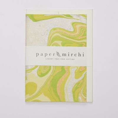 Hand Marbled Greeting Card - GC Free Spirit Limoncello