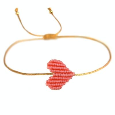 Bracelet coeur corail