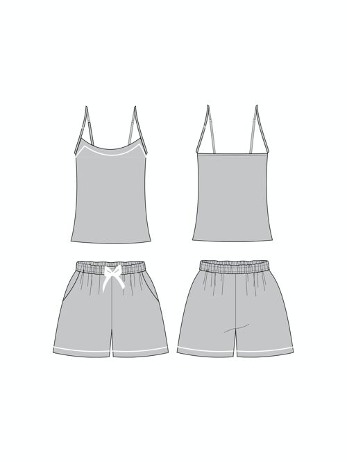 Bamboo Cami Short Pyjama Set in Grey Marl