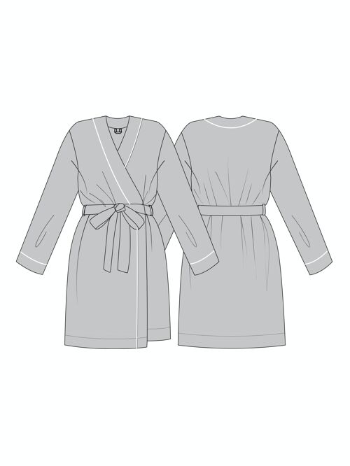 Bamboo Kimono Robe in Grey Marl