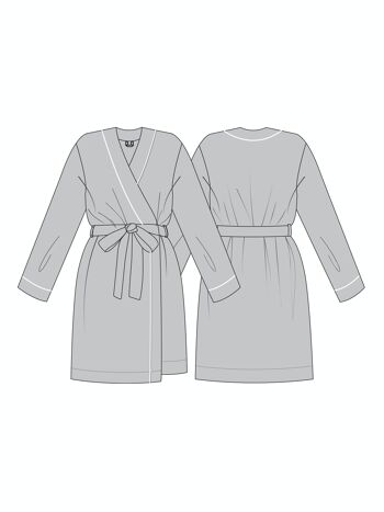 Peignoir Kimono en Bambou Gris Chiné