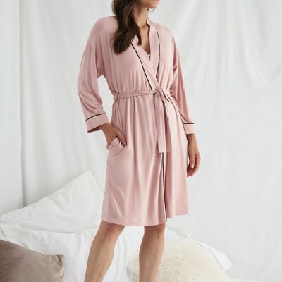 Bambus-Kimono-Robe in Pink