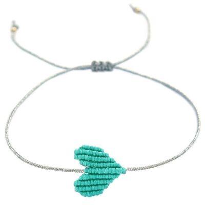 Bracciale turchese cuore d'argento