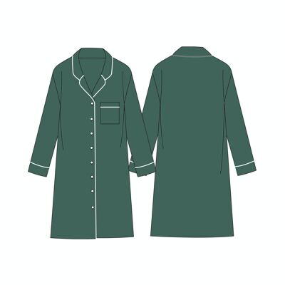 Camicia da notte in bambù verde