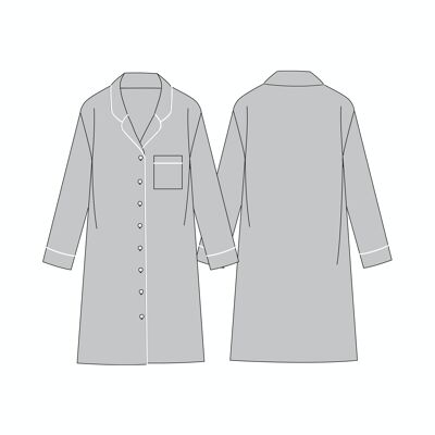 Chemise de nuit en bambou gris chiné