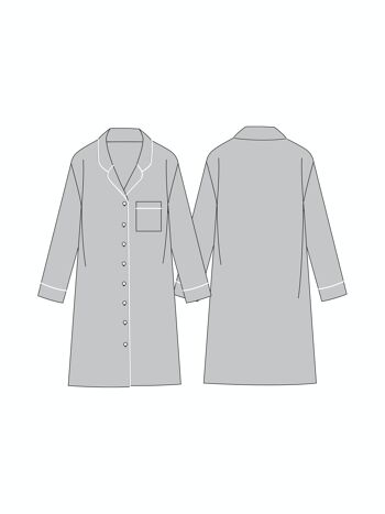 Chemise de nuit en bambou gris chiné