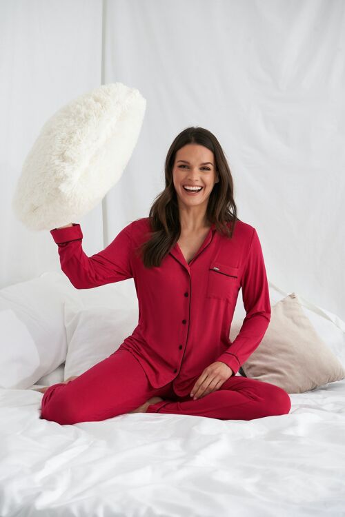 Bamboo Pyjama Set in Scarlet