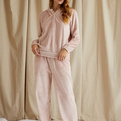 Cosy Chevron Lounge Suit in Rose