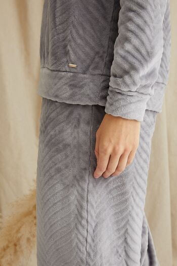 Cosy Chevron Lounge Suit in Shale Grey 2