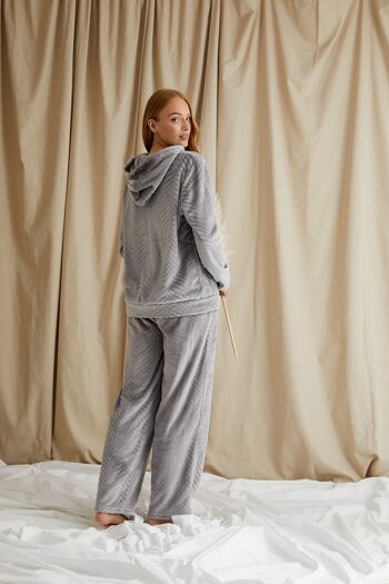 Cosy Chevron Lounge Suit in Shale Grey 3