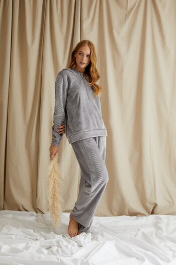 Cosy Chevron Lounge Suit in Shale Grey 5