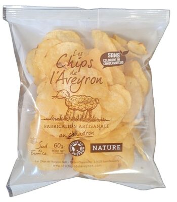 CHIPS ARTISANALES AVEYRON NATURE 60G SNACK 1