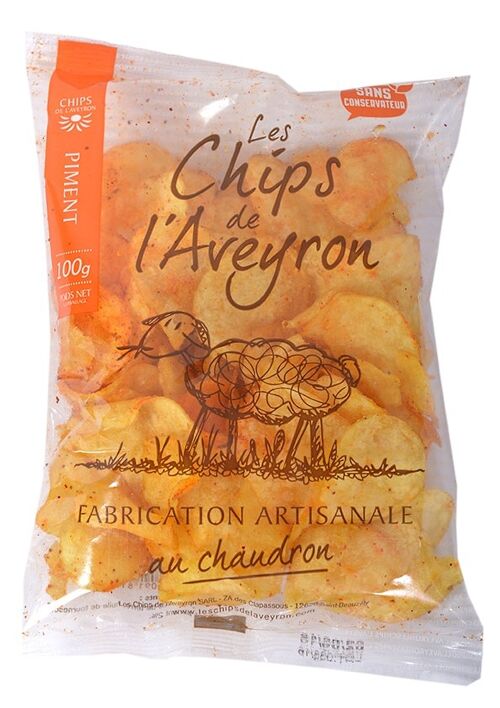 CHIPS ARTISANALES AVEYRON PIMENT ESPELETTE 100G