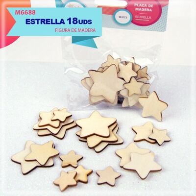 Estrellas de madera decorativas. Estrellas troqueladas 3 tamaños surtidos. Manualidades y Decoración.