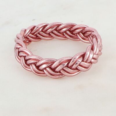 Double braided Buddhist bangle size S - Copper