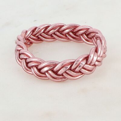 Double braided Buddhist bangle size XL - Copper