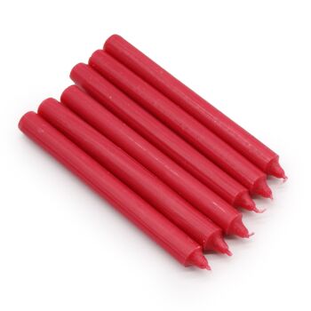 SCDC-01 - Bougies de dîner de couleur unie en vrac - Rouge rustique - Paquet de 100 - Vendu en 100x unité/s par extérieur 3