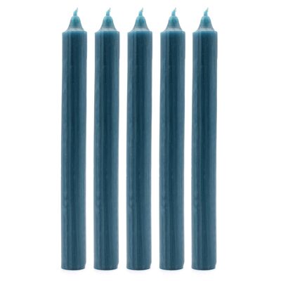 SCDC-06 – Große einfarbige Tafelkerzen – Rustikales Blaugrün – Packung mit 100 Stück – Verkauft in 100 Einheiten pro Außenhülle