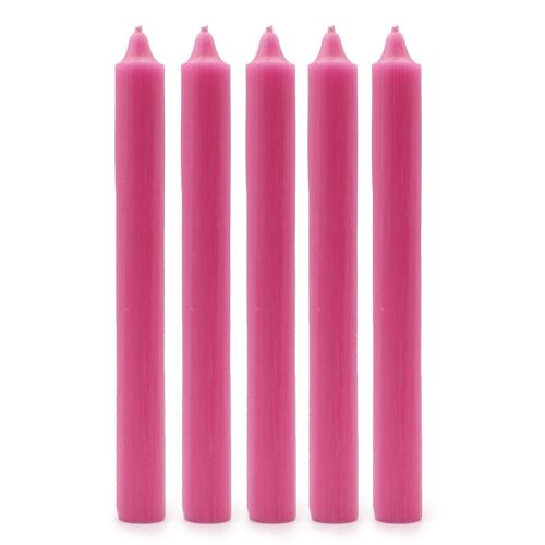 SCDC-07 - Bulk Solid Colour Dinner Candles - Rustic Deep Pink - Pack of 100 - Sold in 100x unit/s per outer