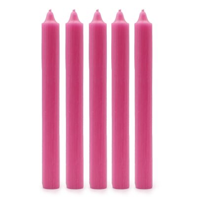 SCDC-07 - Bulk Solid Colour Dinner Candles - Rustic Deep Pink - Pack of 100 - Sold in 100x unit/s per outer