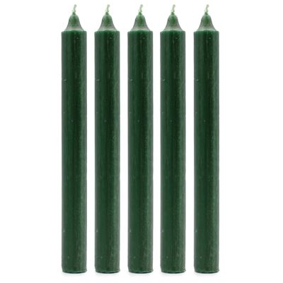 SCDC-10 - Bulk Solid Colour Dinner Candles - Rustic Holly Green - Pack of 100 - Sold in 100x unit/s per outer
