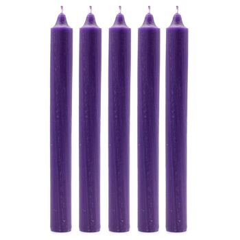 SCDC-11 - Bougies de dîner de couleur unie en vrac - Violet rustique - Paquet de 100 - Vendu en 100x unité/s par extérieur 1