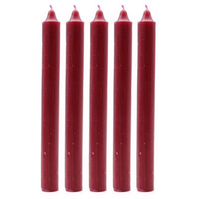 SCDC-12 - Bulk Solid Colour Dinner Candles - Rustic Burgandy - Pack of 100 - Sold in 100x unit/s per outer