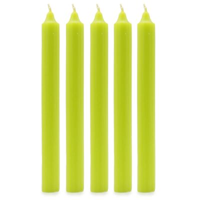 SCDC-13 - Bulk Solid Colour Dinner Candles - Rustic Lime Green - Pack of 100 - Sold in 100x unit/s per outer