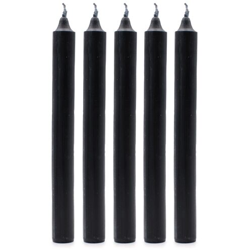 SCDC-16 - Bulk Solid Colour Dinner Candles - Rustic Black - Pack of 100 - Sold in 100x unit/s per outer