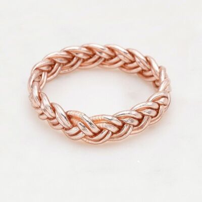 Brazalete budista trenzado doble talla L - Champán