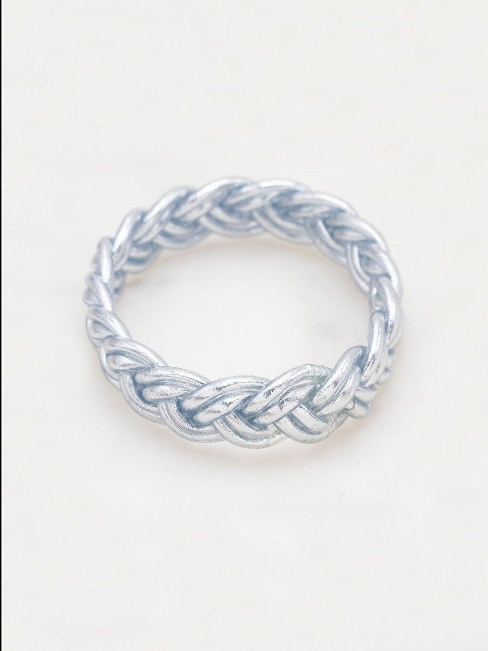 Braccialetto buddista a doppia treccia taglia M - Argento