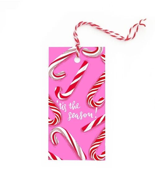 Christmas candy canes tags