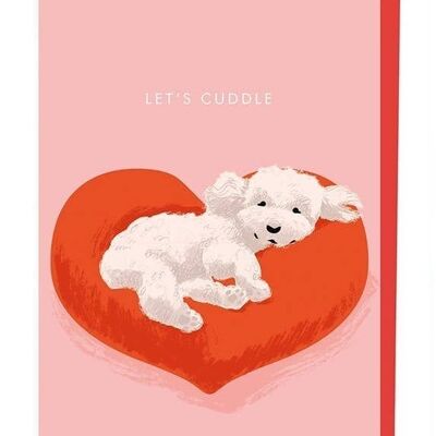 Poodle on heart cushion