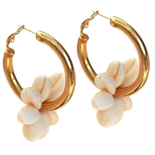 Gouden oorbellen shell hoops