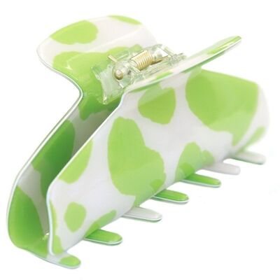 Hair clip green cow