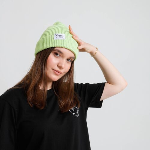 LEIHO - Ribbed Lime Green RPET Beanie