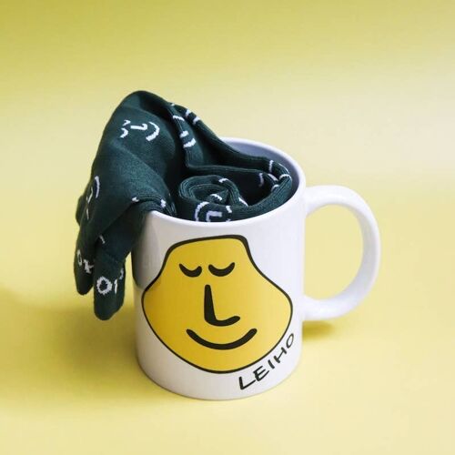 Smiley Bamboo Socks in a Happy Face Mug Set